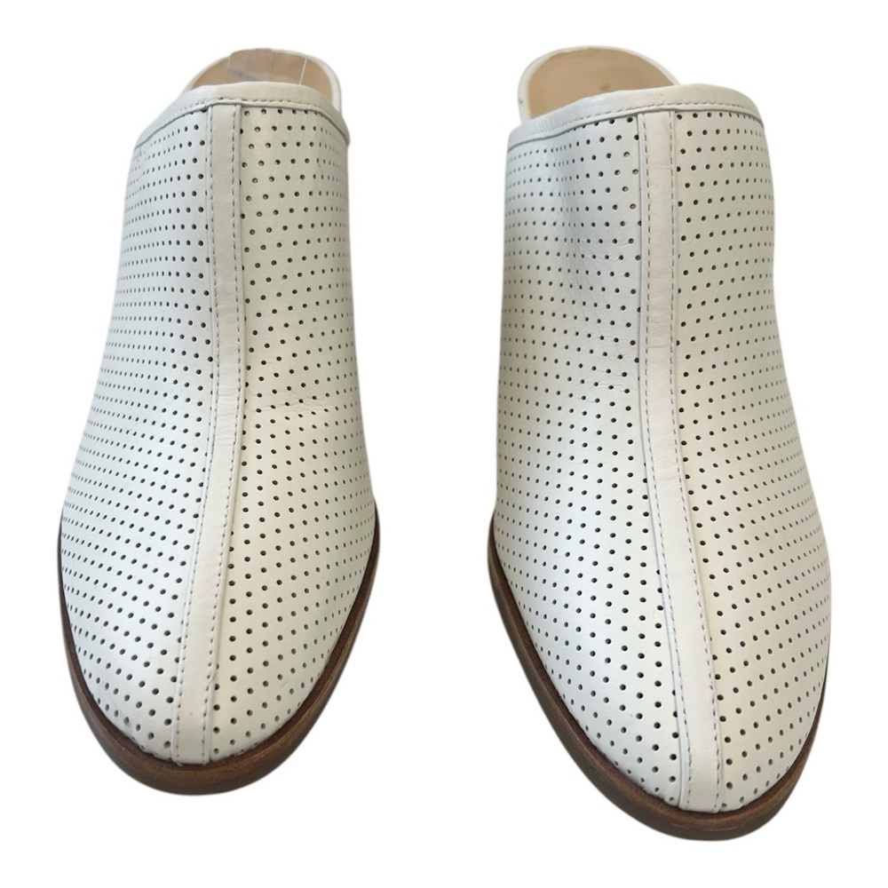 Via Spiga Salmah Milk Mules Ivory Slip-On Block Heel Shoes - Picture 4 of 11